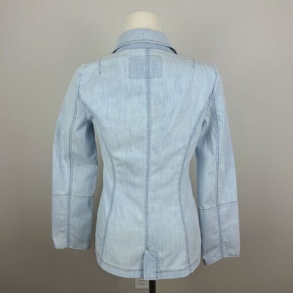 guess Light Wash Denim Jacket Blazer Small - Picture 9 of 16